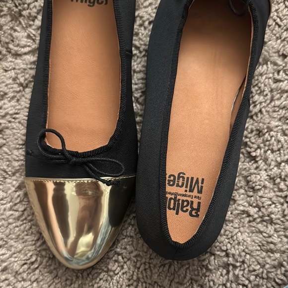 Ralph Migel Fine European Collecton gold and black Ballet Flat - Picture 5 of 6